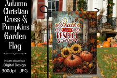 Christian Garden Flag, Autumn Pumpkins Cross Garden Flag 10 Product Image 1