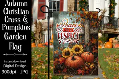 Christian Garden Flag, Autumn Pumpkins Cross Garden Flag 10 Product Image 1