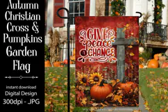 Christian Garden Flag, Autumn Pumpkins Cross Garden Flag 11 Product Image 1