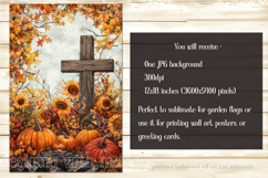 Christian Garden Flag, Autumn Pumpkins Cross Garden Flag 12 Product Image 2