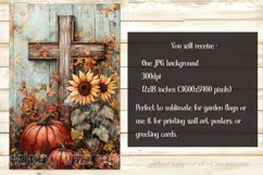 Christian Garden Flag, Autumn Pumpkins Cross Garden Flag 14 Product Image 2