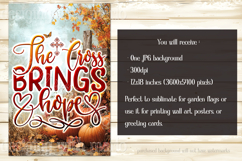 Christian Garden Flag, Autumn Pumpkins Cross Garden Flag 15 Product Image 2