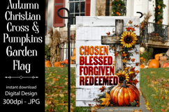 Christian Garden Flag, Autumn Pumpkins Cross Garden Flag 1 Product Image 1