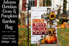 Christian Garden Flag, Autumn Pumpkins Cross Garden Flag 1 Product Image 1