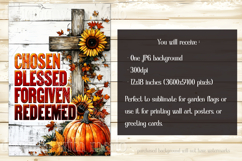 Christian Garden Flag, Autumn Pumpkins Cross Garden Flag 1 Product Image 2