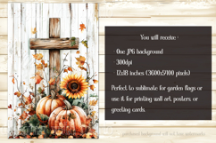 Christian Garden Flag, Autumn Pumpkins Cross Garden Flag 2 Product Image 2