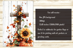 Christian Garden Flag, Autumn Pumpkins Cross Garden Flag 3 Product Image 2