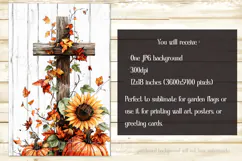 Christian Garden Flag, Autumn Pumpkins Cross Garden Flag 3 Product Image 2