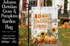 Christian Garden Flag, Autumn Pumpkins Cross Garden Flag 5 Product Image 1