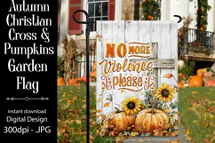 Christian Garden Flag, Autumn Pumpkins Cross Garden Flag 5 Product Image 1