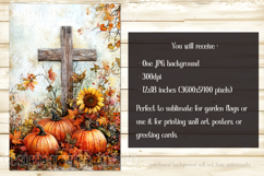 Christian Garden Flag, Autumn Pumpkins Cross Garden Flag 7 Product Image 2