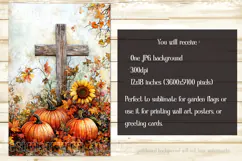 Christian Garden Flag, Autumn Pumpkins Cross Garden Flag 7 Product Image 2