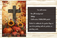 Christian Garden Flag, Autumn Pumpkins Cross Garden Flag 9 Product Image 2