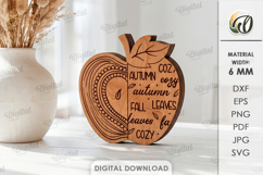 Fall Apple Stand Laser Cut. Standing Home Decor SVG Product Image 1
