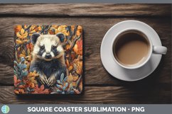 GorgeousAutumn Woodland Animals Square Coaster design.