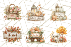 Autumn Words PNG Clipart, Thanksgiving Fall Scenes Clip Art Product Image 6