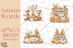 Autumn Words PNG Clipart, Thanksgiving Fall Scenes Clip Art Product Image 1