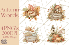 Autumn Words PNG Clipart, Thanksgiving Fall Scenes Clip Art Product Image 1