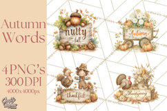 Autumn Words PNG Clipart, Thanksgiving Fall Scenes Clip Art Product Image 1