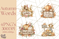 Autumn Words PNG Clipart, Thanksgiving Fall Scenes Clip Art Product Image 1