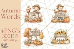 Autumn Words PNG Clipart, Thanksgiving Fall Scenes Clip Art Product Image 1