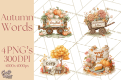 Autumn Words PNG Clipart, Thanksgiving Fall Scenes Clip Art Product Image 1