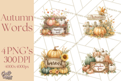 Autumn Words PNG Clipart, Thanksgiving Fall Scenes Clip Art Product Image 1
