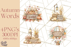 Autumn Words PNG Clipart, Thanksgiving Fall Scenes Clip Art Product Image 1