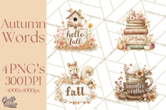 Autumn Words PNG Clipart, Thanksgiving Fall Scenes Clip Art Product Image 1