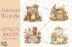 Autumn Words PNG Clipart, Thanksgiving Fall Scenes Clip Art Product Image 1