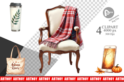 Clipart Cozy Autumn Home Office Product Image 1