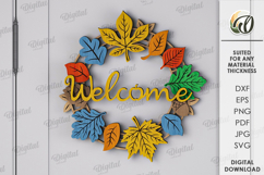 Autumn Wreaths Bundle Laser Cut . Fall Wreath Decor SVG Product Image 7