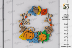 Autumn Wreaths Bundle Laser Cut . Fall Wreath Decor SVG Product Image 10