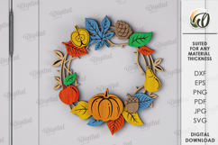 Autumn Wreaths Bundle Laser Cut . Fall Wreath Decor SVG Product Image 11