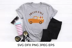 Autumn retro truck and cute gnomes. Hello fall SVG cut file Product Image 2