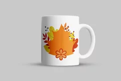 Bunch of colorful fall leaves and flowers Sublimation design Product Image 2
