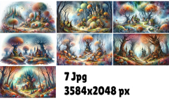 Whimsical fantasy autumn landscape Product Image 2