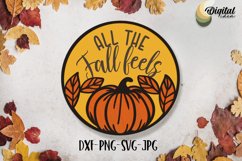 Lasercut autumn sign bundle. Fall quotes door sign SVG Product Image 6