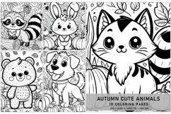 Autumn Cute Animals Coloring Pages Product Image 2