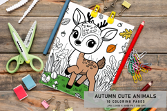 Autumn Cute Animals Coloring Pages Product Image 3