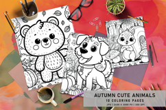 Autumn Cute Animals Coloring Pages Product Image 4