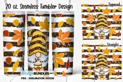 Autumn Gnome Leaves Seamless 20 oz Tumbler Sublimation Product Image 1