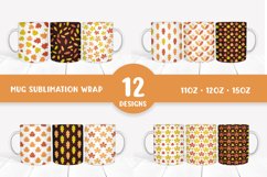 Fall Pattern Mug Wrap Sublimation Bundle. Autumn Leaves Mug Product Image 1