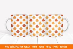 Fall Maple Leaves Mug Sublimation Wrap Design Product Image 1