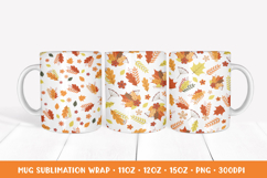 Autumn Mug Sublimation Wrap. Fall Leaves Mug Designs APM2821 Product Image 1