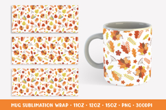 Autumn Mug Sublimation Wrap. Fall Leaves Mug Designs APM2821 Product Image 2