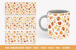 Autumn Mug Sublimation Wrap. Fall Leaves Mug Designs APM2822 Product Image 2