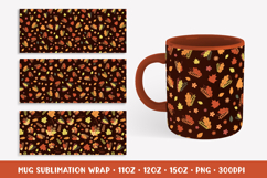 Autumn Mug Sublimation Wrap. Fall Leaves Mug Designs APM2823 Product Image 2