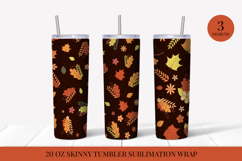 Fall Tumbler Wrap Sublimation. Autumn Leaves Tumbler AP02823 Product Image 1