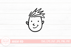 Hand Drawn Children Face SVG Cut File | Kid Face Doodle Product Image 1
